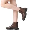 imageDREAM PAIRS Womens Low Heel Chelsea Ankle Boots Fashion Slip On Elastic Fall Booties ShoesBrownPu