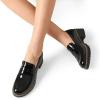 imageDREAM PAIRS Womens Platform Chunky Heeled Loafers Womens Business Casual ShoesBlack Pat