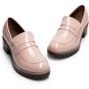 imageDREAM PAIRS Womens Platform Chunky Heeled Loafers Womens Business Casual ShoesPink Pat