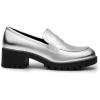 imageDREAM PAIRS Womens Platform Chunky Heeled Loafers Womens Business Casual ShoesSilver Pu
