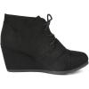 imageDREAM PAIRS Womens Wedge Boots Casual Fashion Lace Up Low Heel Ankle Booties ShoesBlack