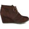 imageDREAM PAIRS Womens Wedge Boots Casual Fashion Lace Up Low Heel Ankle Booties ShoesBrown