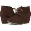 imageDREAM PAIRS Womens Wedge Boots Casual Fashion Lace Up Low Heel Ankle Booties ShoesBrown