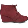imageDREAM PAIRS Womens Wedge Boots Casual Fashion Lace Up Low Heel Ankle Booties ShoesBurgundy