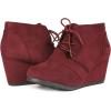 imageDREAM PAIRS Womens Wedge Boots Casual Fashion Lace Up Low Heel Ankle Booties ShoesBurgundy