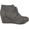 imageDREAM PAIRS Womens Wedge Boots Casual Fashion Lace Up Low Heel Ankle Booties ShoesGrey