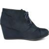 imageDREAM PAIRS Womens Wedge Boots Casual Fashion Lace Up Low Heel Ankle Booties ShoesTomsonnavy