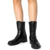 imageDREAM PAIRS Womens Winter Lace up Mid Calf Combat Riding Military BootsBlack
