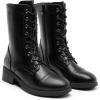 imageDREAM PAIRS Womens Winter Lace up Mid Calf Combat Riding Military BootsBlack