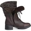 imageDREAM PAIRS Womens Winter Lace up Mid Calf Combat Riding Military BootsBrown