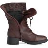 imageDREAM PAIRS Womens Winter Lace up Mid Calf Combat Riding Military BootsBurgundy