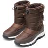 imageDREAM PAIRS Womens Winter Snow Boots Waterproof Lightweight Warm Fashion Janara Mid Calf BootBrown