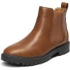 imageDREAM PAIRS Womens Low Heel Chelsea Ankle Boots Fashion Slip On Elastic Fall Booties ShoesBrownishYellowPu