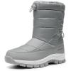 imageDREAM PAIRS Womens Winter Snow Boots Waterproof Lightweight Warm Fashion Janara Mid Calf BootLight Grey