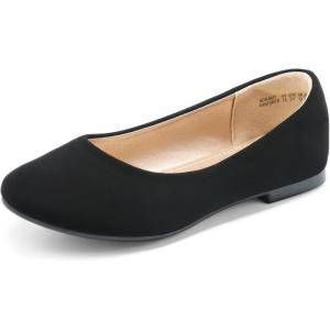 imageDREAM PAIRS Girls Dress Shoes Slip on Ballerina Flats for WeddingPartyBlackNubuck