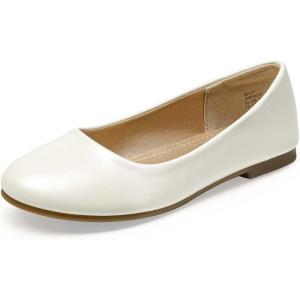 imageDREAM PAIRS Girls Dress Shoes Slip on Ballerina Flats for WeddingPartyIvoryPu