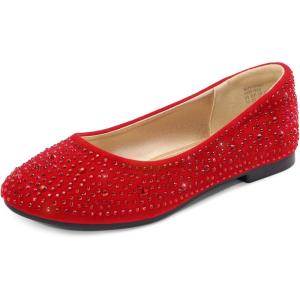 imageDREAM PAIRS Girls Dress Shoes Slip on Ballerina Flats for WeddingPartyMuyshinered