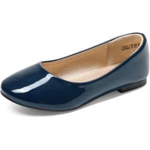 imageDREAM PAIRS Girls Dress Shoes Slip on Ballerina Flats for WeddingPartyNavyPat