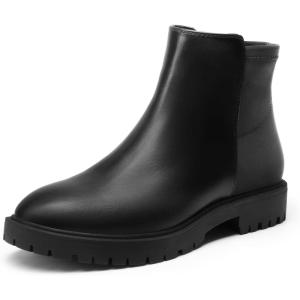 imageDREAM PAIRS Womens Low Heel Chelsea Ankle Boots Fashion Slip On Elastic Fall Booties ShoesBlack1