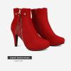 imageDREAM PAIRS Womens Ankle Boots High Stiletto Heel Booties Fashion Zipper Short BootsRed1
