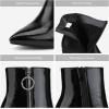 imageDREAM PAIRS Womens Chunky Heel Ankle Booties Pointed Toe Short BootsBlackPat3