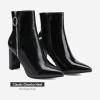 imageDREAM PAIRS Womens Chunky Heel Ankle Booties Pointed Toe Short BootsBlackPat3