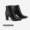 imageDREAM PAIRS Womens Chunky Heel Ankle Booties Pointed Toe Short BootsBlackPu