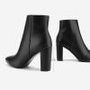 imageDREAM PAIRS Womens Chunky Heel Ankle Booties Pointed Toe Short BootsBlackPu