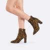 imageDREAM PAIRS Womens Chunky Heel Ankle Booties Pointed Toe Short BootsLeopard