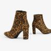 imageDREAM PAIRS Womens Chunky Heel Ankle Booties Pointed Toe Short BootsLeopard