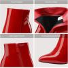 imageDREAM PAIRS Womens Chunky Heel Ankle Booties Pointed Toe Short BootsRedPat