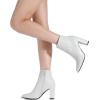imageDREAM PAIRS Womens Chunky Heel Ankle Booties Pointed Toe Short BootsWhitePu