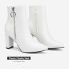 imageDREAM PAIRS Womens Chunky Heel Ankle Booties Pointed Toe Short BootsWhitePu3