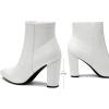 imageDREAM PAIRS Womens Chunky Heel Ankle Booties Pointed Toe Short BootsWhiteStonePu
