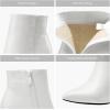 imageDREAM PAIRS Womens Chunky Heel Ankle Booties Pointed Toe Short BootsWhiteStonePu