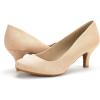 imageDREAM PAIRS Womens Dress Comfortable Low Heel Pump ShoesNudeSuede