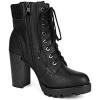 imageDREAM PAIRS Womens Lace up Combat Ankle Boots High Chunky Heel Fashion Heeled Booties ShoesBlack