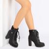 imageDREAM PAIRS Womens Lace up Combat Ankle Boots High Chunky Heel Fashion Heeled Booties ShoesBlack