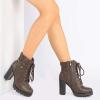 imageDREAM PAIRS Womens Lace up Combat Ankle Boots High Chunky Heel Fashion Heeled Booties ShoesBrown