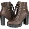 imageDREAM PAIRS Womens Lace up Combat Ankle Boots High Chunky Heel Fashion Heeled Booties ShoesBrown