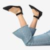 imageDREAM PAIRS Womens Low Wedge Ankle Strap Dress Flats ShoesBlackNubuck