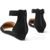 imageDREAM PAIRS Womens Low Wedge Ankle Strap Dress Flats ShoesBlackNubuck