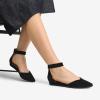 imageDREAM PAIRS Womens Low Wedge Ankle Strap Dress Flats ShoesBlackNubuck