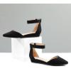 imageDREAM PAIRS Womens Low Wedge Ankle Strap Dress Flats ShoesBlackNubuck