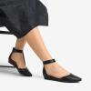 imageDREAM PAIRS Womens Low Wedge Ankle Strap Dress Flats ShoesBlackPu