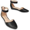 imageDREAM PAIRS Womens Low Wedge Ankle Strap Dress Flats ShoesBlackPu