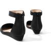 imageDREAM PAIRS Womens Low Wedge Ankle Strap Dress Flats ShoesBlackknit