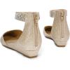 imageDREAM PAIRS Womens Low Wedge Ankle Strap Dress Flats ShoesGoldGlitter