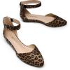 imageDREAM PAIRS Womens Low Wedge Ankle Strap Dress Flats ShoesLeopardsuede