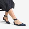 imageDREAM PAIRS Womens Low Wedge Ankle Strap Dress Flats ShoesNavyPu